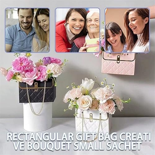 Miniatura 7 de lfjfaecx 4 cajas de papel de flores para ramos cubo de almacenamiento bolsa de floristería bolso de mano cesta de envoltura de ramo de flores caja