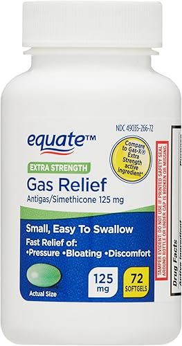 Miniatura 2 de Basket Goods - Cápsulas blandas de 125 mg Simeticona, alivio de gases extra fuertes para adultos, molestias abdominales y estomacales, alivio de