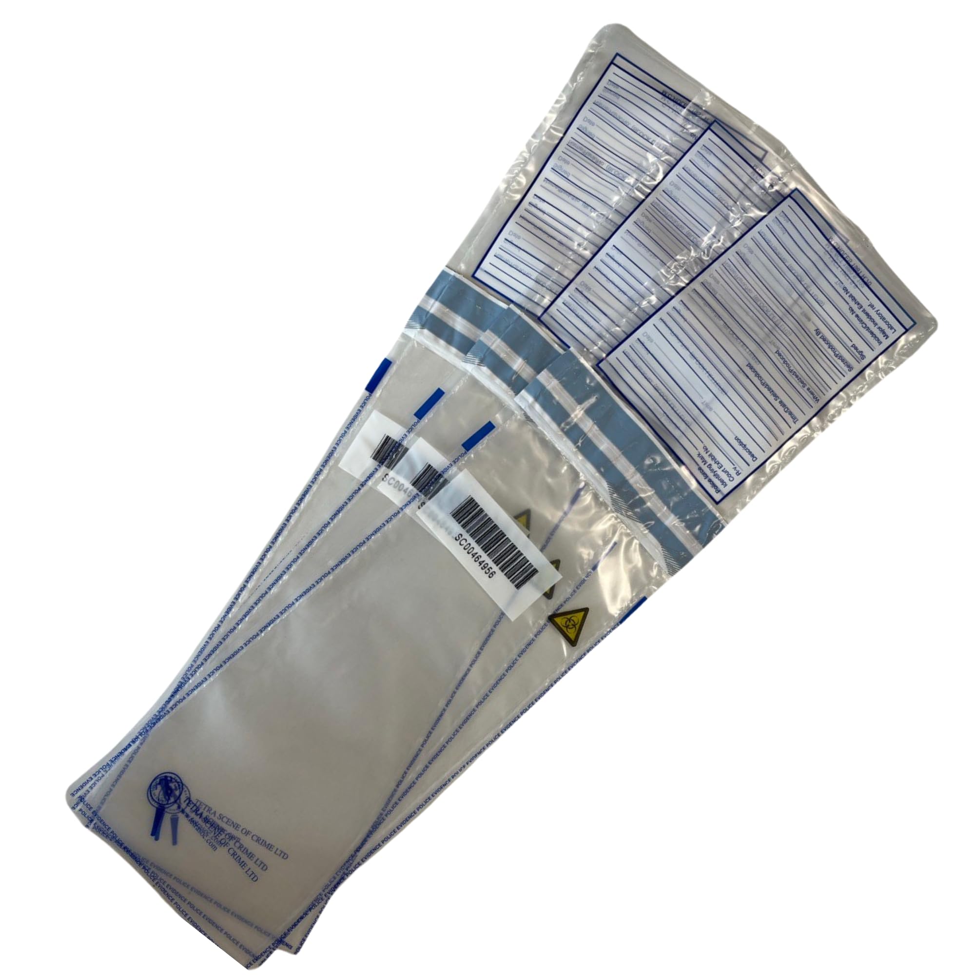 Tetrasoc - Pack of 100 Small Tamper Bags with Security Seal - Security Bag Evidence Bags to Protect Against Tampering