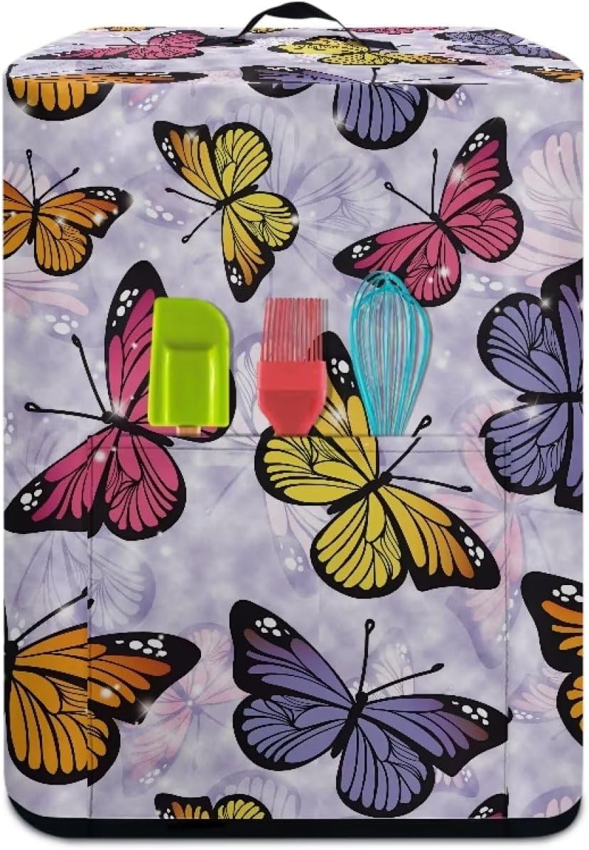 doginthehole Butterfly Air Fryer Dust Cover Cute Protection Cloth Cover for Kitchen Samll Appliance Covers Home Decorations Electric Pressure Cooker Cover with Accessory Storage Pocket and Top Handle image 3