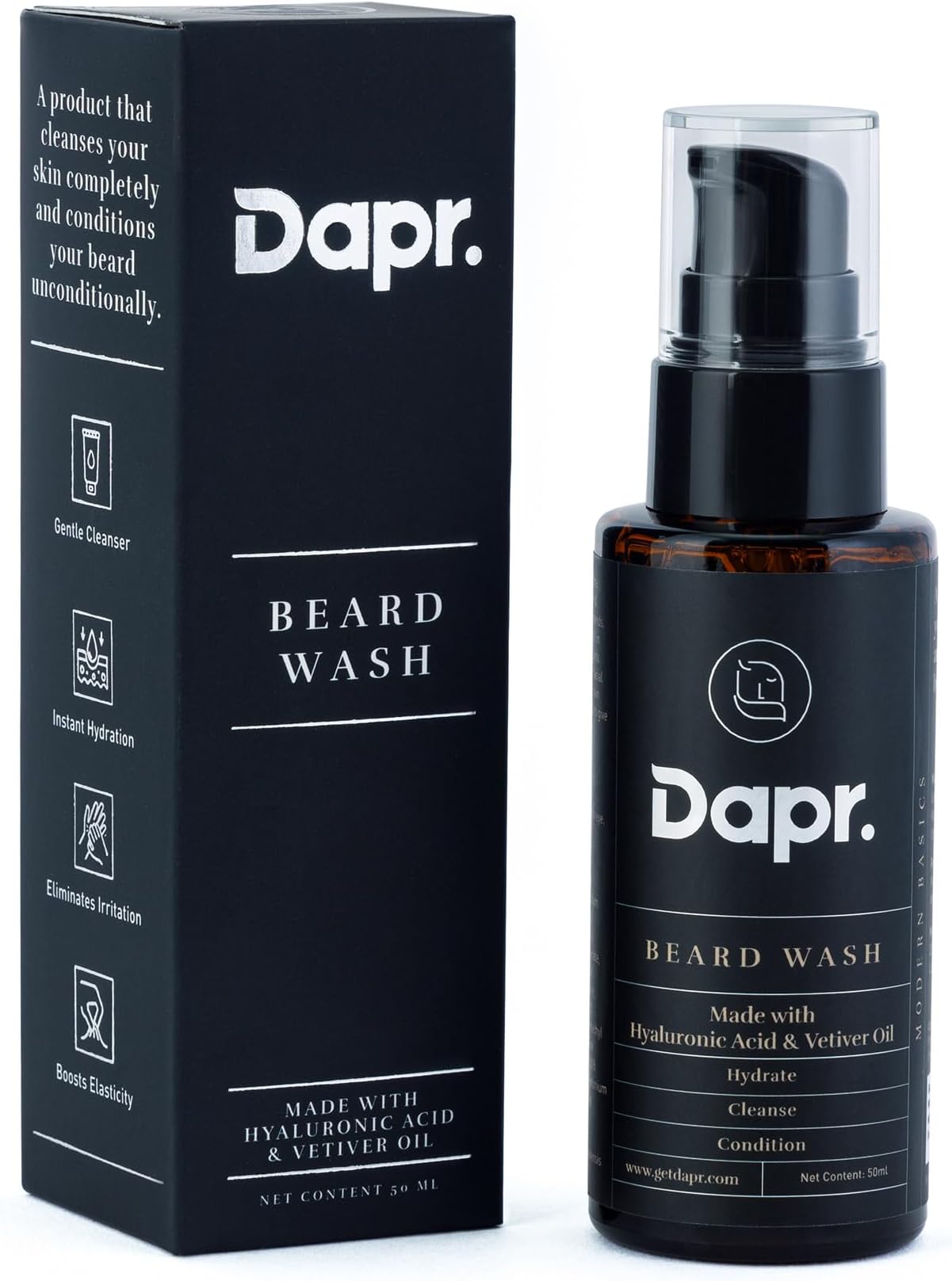 Beard Wash (50 ml) |Made with Hyaluronic Acid & Vetiver Oil| Cleanse | Hydrate | Condition |