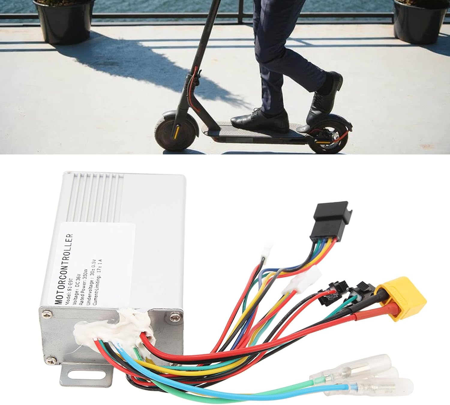 E Motor Controller, 36V 350W Electric Scooter Controller with Aluminum Alloy Shell, Aluminum Alloy Brushless Motor Controller for Electric Scooter