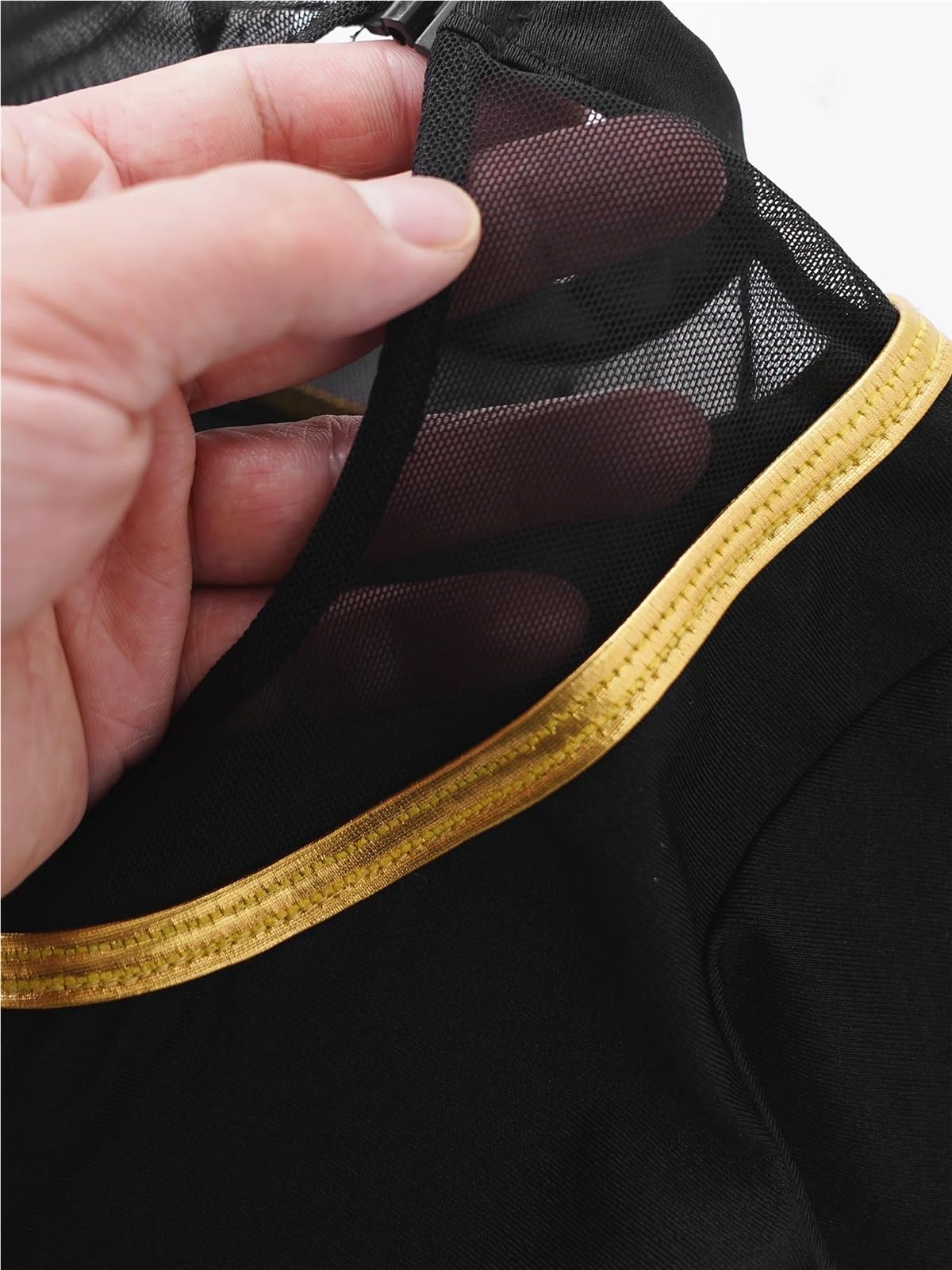 Maillot de Gimnasia Leotardos de Baile de Empalme de Malla de Manga Larga for niñas, Leotardos de Ballet for niñas, Mono for Gimnasia, Ropa de Baile de Rendimiento(Black,16)