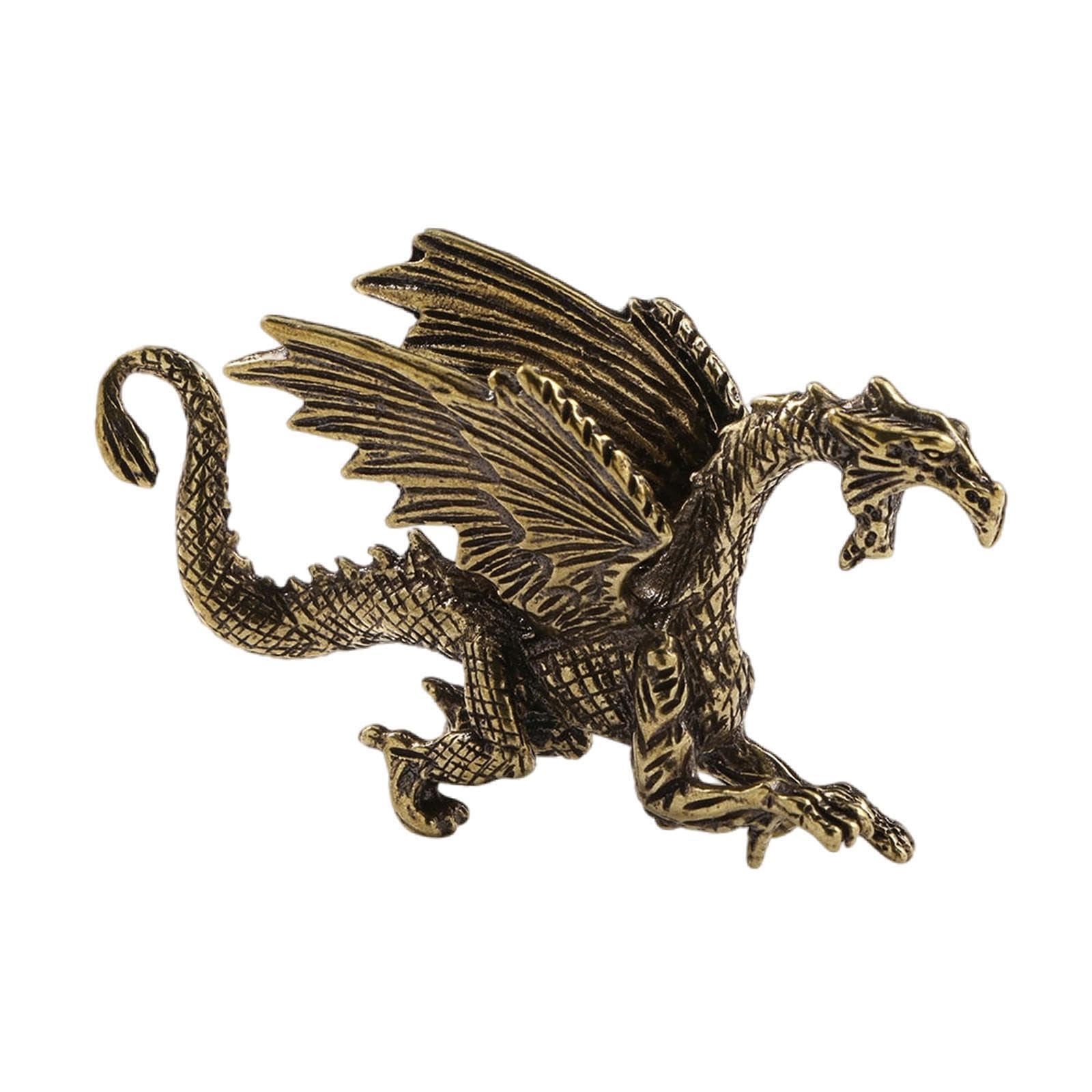 TWISAXC Small Flying Kung Fu Tea Dragon Desktop Brass Mini Ornament Room Decoration Mini Dragon Sculpture Sturdy And Easy To Clean Pure Cer Animal Ornament