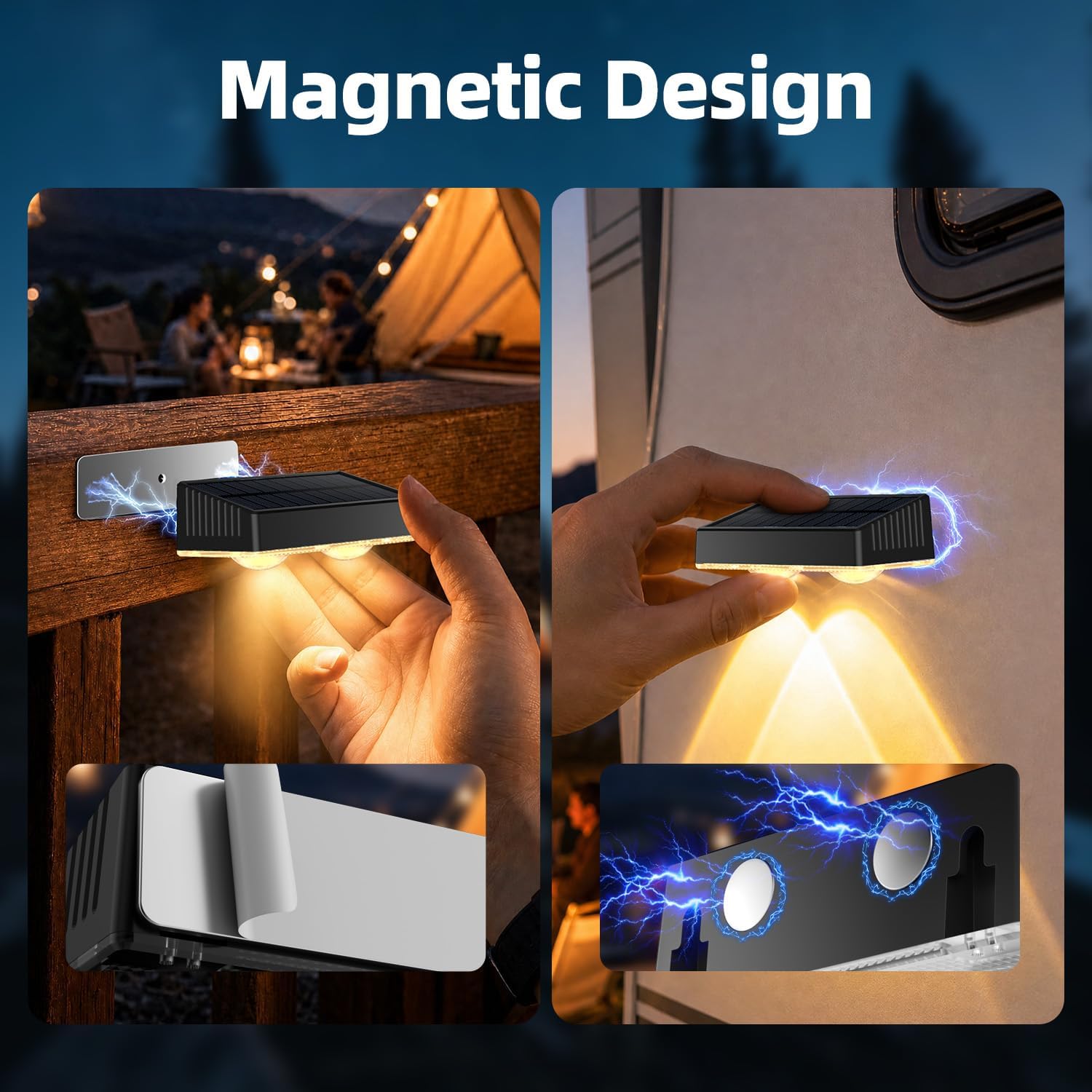 8-Pakc Solar Fence Lights Magnetic 3 in 1, 5S Quick Installation image 4