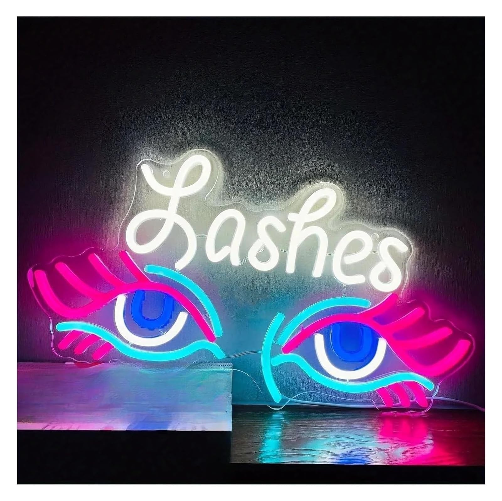 Aextroi neon Lights Sign Neon Light Decoration Lashes for neon Sign LED Night Lamp 44cm×25.3cm