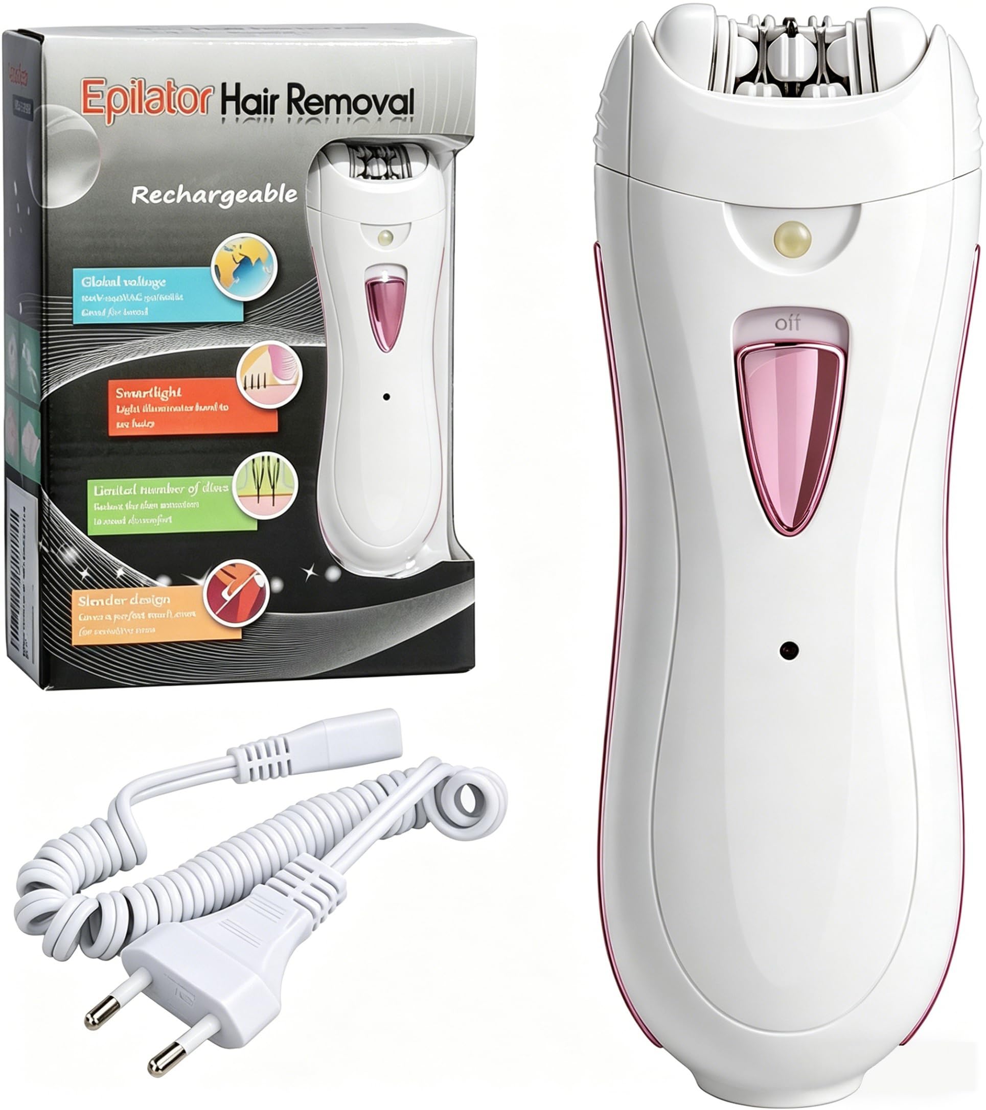 Depiladora Facial Mujer Arranca Pelo con Luz LED sin Cable & Recargable | Mini Depiladoras Faciales Recargable para Piernas, Cara y Zonas Íntimas,Regalo Mujer Ideal para Día de la Madre y Cumpleaños