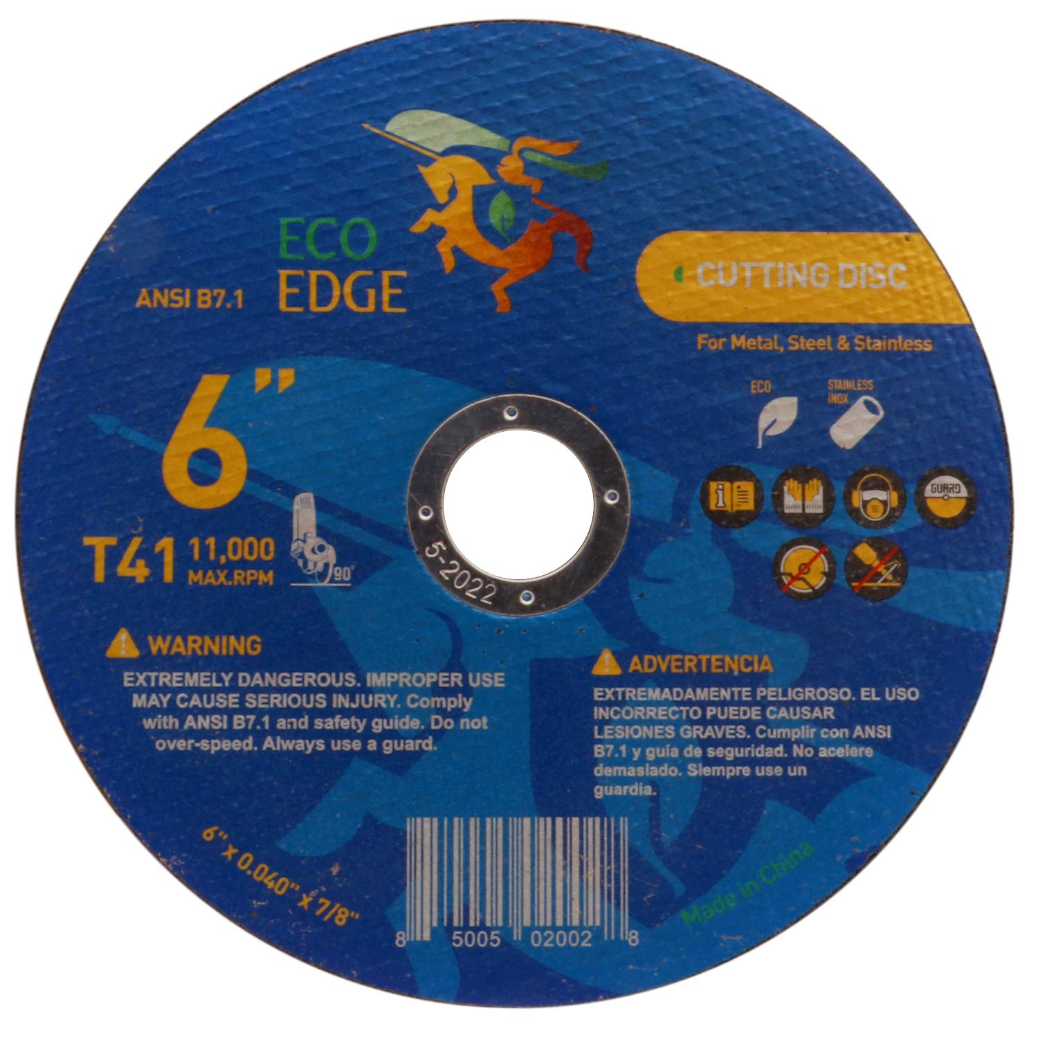 Buy 25 PCS Eco Edge 6" x 0.04" x 7/8" Cutoff Wheel For Angle Grinder, Superior Cutting Wheel