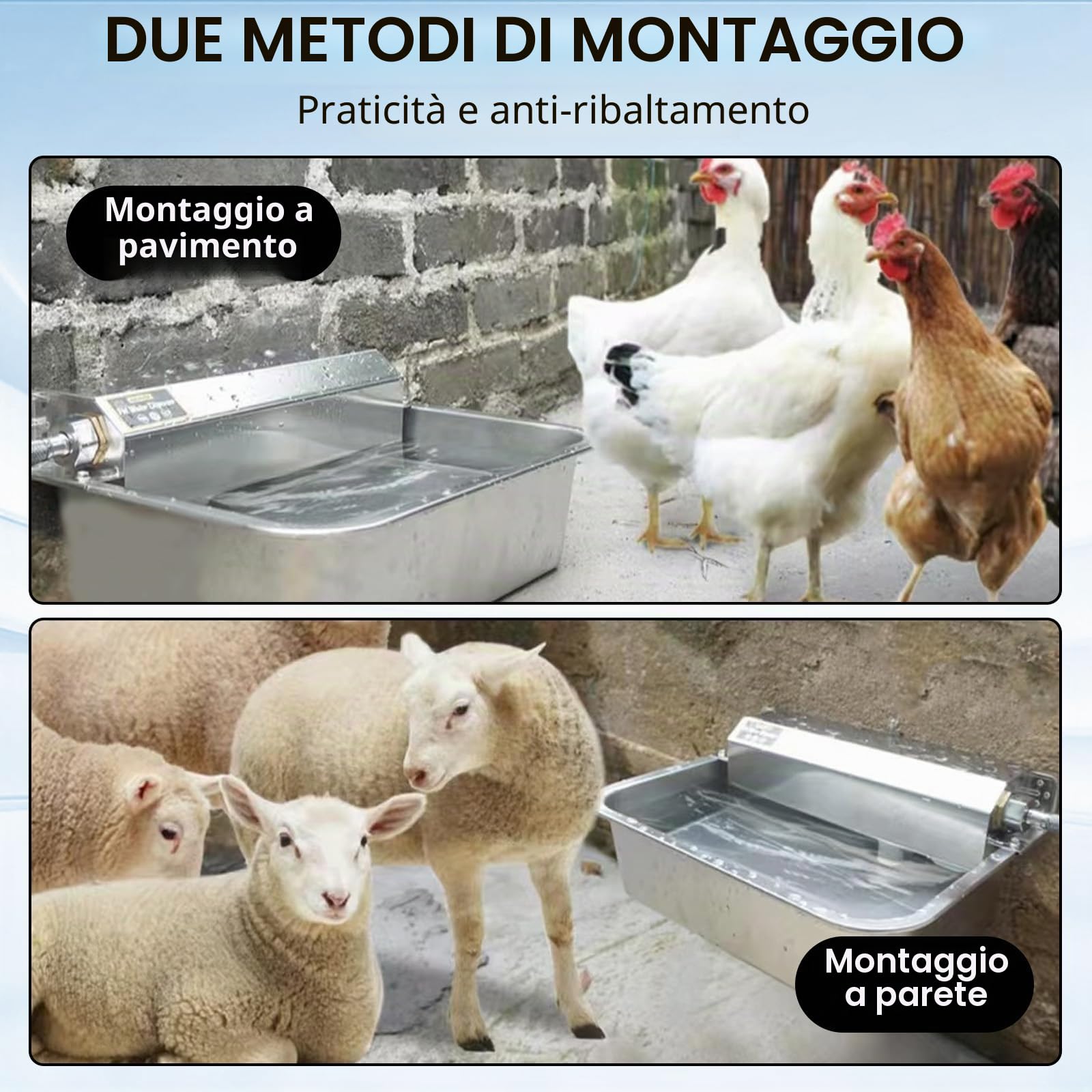 Abbeveratoio Automatico per Cani, Abbeveratoio con Valvola a Galleggiante Tubo Flessibile Intrecciato e Connettore per Animali Pecore Cani Maiali Polli Oche Anatre