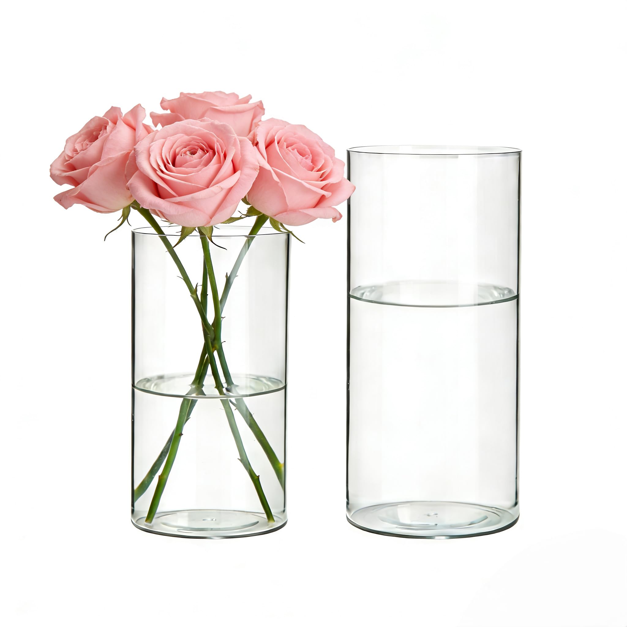 Koelaa Set Transparente Acryl-Blumenvasen, Bruchsichere Zylindervasen aus Kunststoff, Modernes Vasen-Set für Blumenarrangements, Tischdekoration, Einweihungsparty & Hochzeitscenterpieces