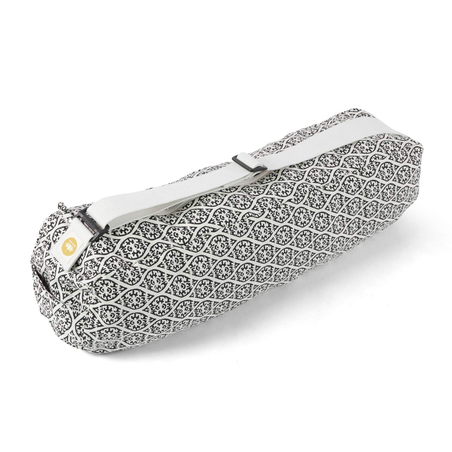 Lotuscrafts Yogatasche PUNE aus Bio-Baumwolle - Fair & Ökologisch hergestellt - Yogamattentasche groß mit extra viel Platz - Tasche für Yogamatten & Yoga-Zubehör (Special Edition) - Block Print