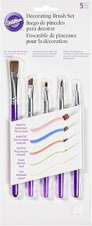 Wilton 5-Piece Decorating Brush Set - Food Safe Decorating Brushes for Dusting Edible Glitter and Painting with Edible Col...