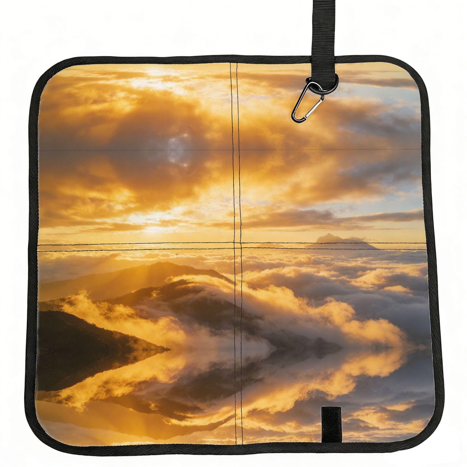 DUYIOKH Sea of Clouds Sunrise Print Foldable Portable Seat Cushion for World Cup Games, Camping and Outdoor Activities