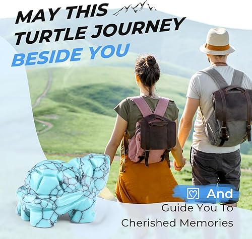 Miniatura 3 de Regalos de tortuga marina de cristal turquesa para mujeres, figuras de tortuga de buena suerte, estatua hecha a mano, cristal curativo, océano,