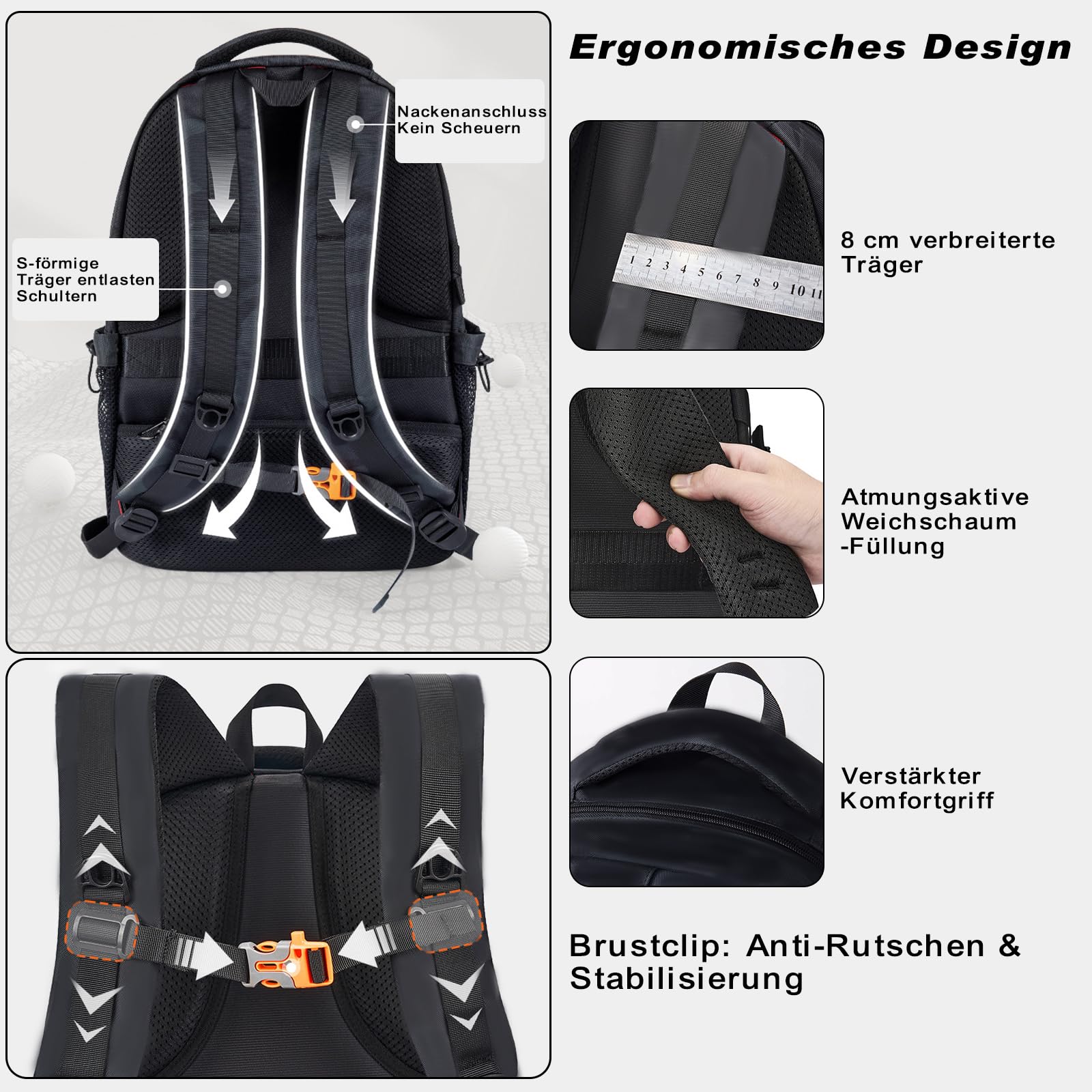Schulrucksack Teenager Jungen Schulranzen Laptop Rucksack Tagesrucksack