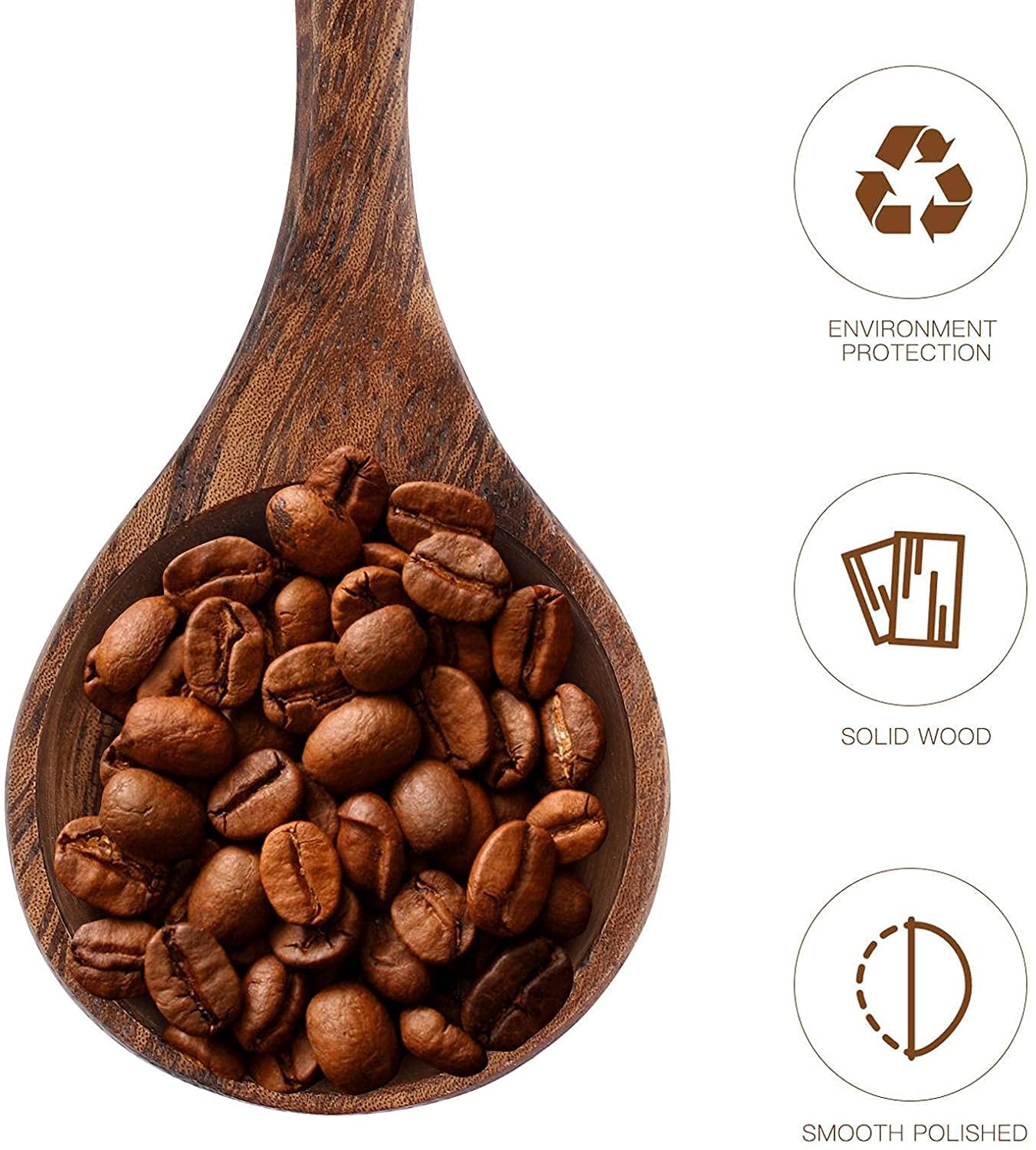 Löffel Restaurants Hölzerne kreative Milchpulver Löffel Kaffee-Bohnenlöffel Messen Küchenwerkzeugzeige Flüssig Gewürzpulver Esslöffel Hause