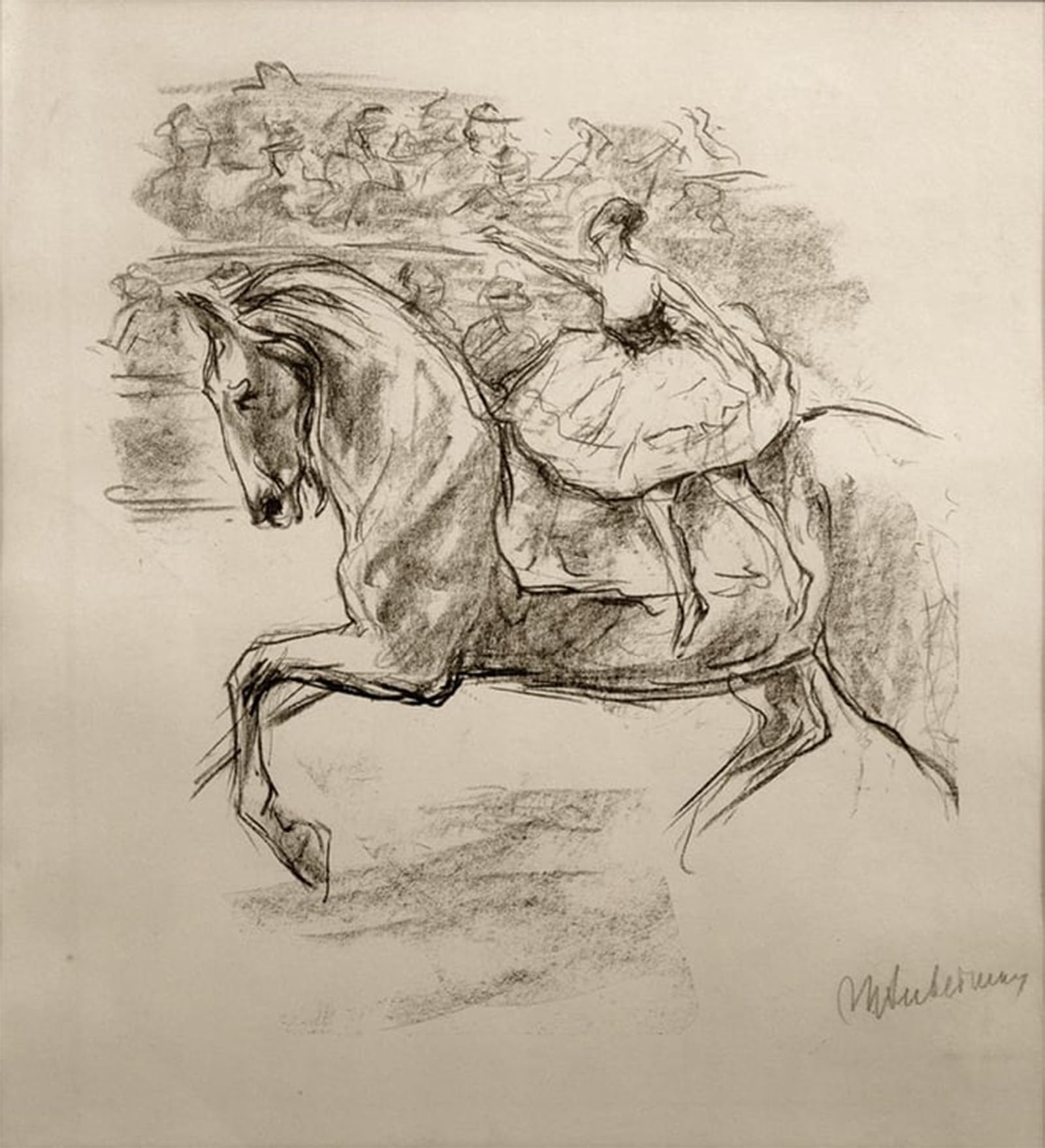 POSTERIIk Vintage Art Print Images Pictures Print MLiebermann The circus rider by Max Liebermann Modern Colour Posters for Office Home Decor 60x90cm