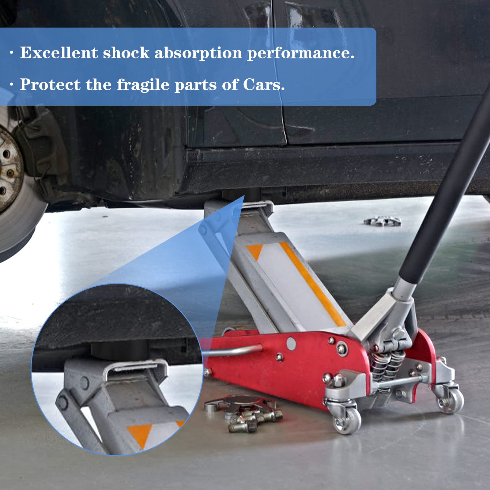 2 Jack Pads En Caoutchouc Universels 50x39mm - Support De Cric Pour Voiture - Protection Cadre Et Antidérapant