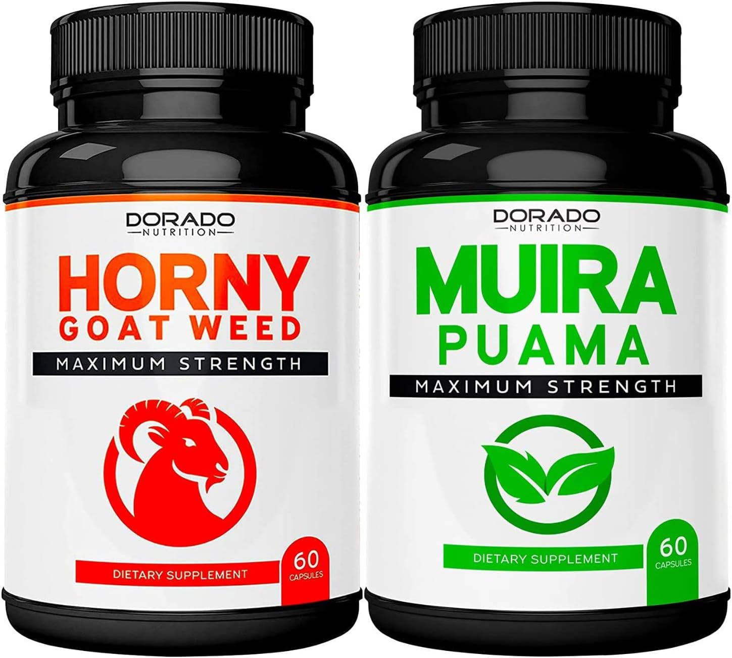 Horny Goat Weed for Men and Women 1590mg Maximum Strength & Muira Puama Root Extract 1000mg for Men and Women : Health & Household