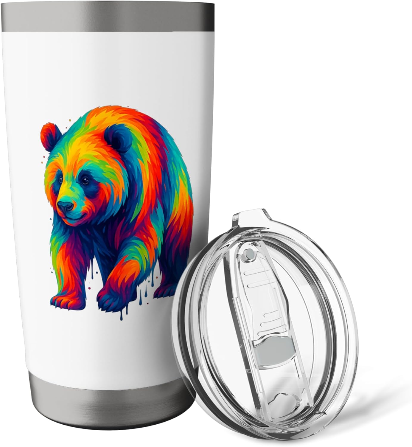 Polar Bear Paint Drip - Zoo Favorite Animal Stainless Steel Insulated Tumbler - Image 5