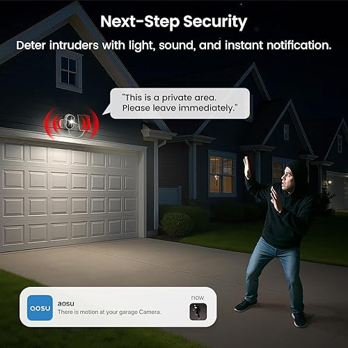 Miniatura 7 de AOSU Cámaras de seguridad solar 2K inalámbricas para exteriores, cámara solar para exteriores para seguridad del hogar, cámara WiFi con visión