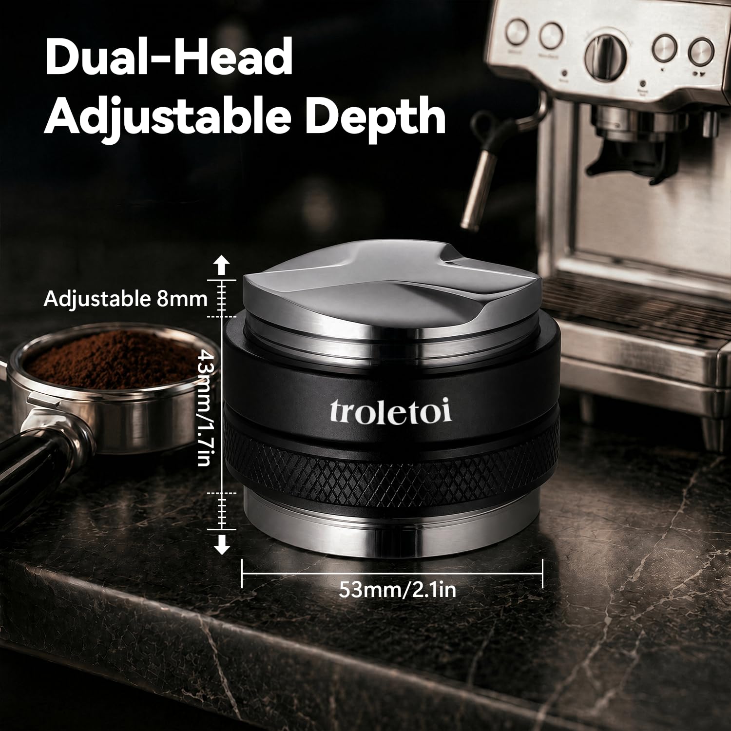 Kit Accessoires Expresso 54 mm, Tamper et Distributeur de Café 2 en 1, Outil WDT, Entonnoir Doseur et Puck Screen, Compatible avec Machines Expresso Sage 54 mm et Porte-Filtres Barista