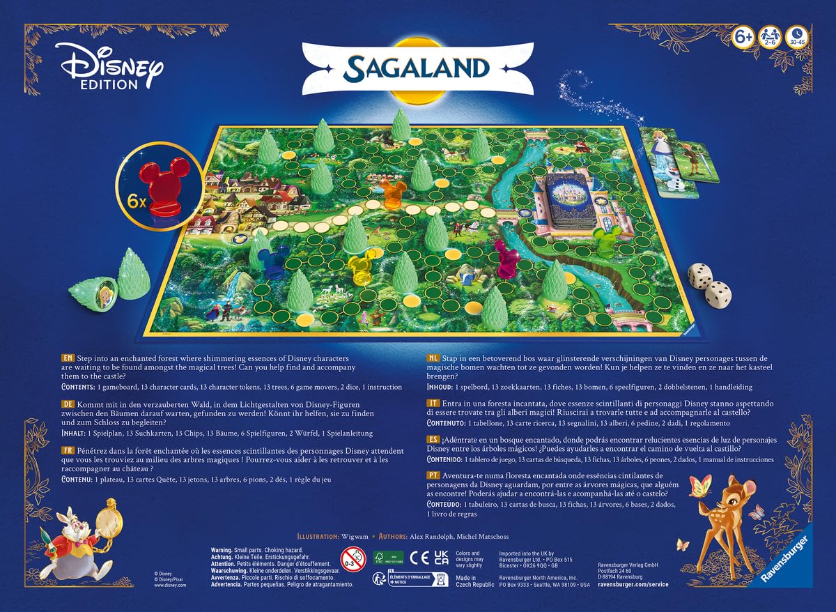 Ravensburger – Disney Sagaland - Jeu de société en Famille - Jeu de mémoire - Enfant et Parents - de 2 à 6 Joueurs à partir de 6 Ans - Mixte - 25121 - Version française