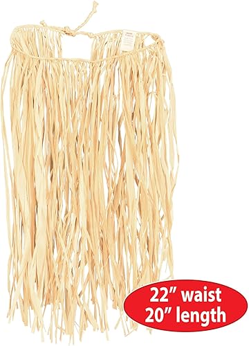 Miniatura 3 de Beistle 50431-N Falda de rafia para hula, infantil, 20 pulgadas, 22 x 20 pulgadas, natural