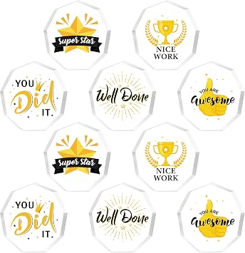 10 Pcs Appreciation Acrylic Award Acrylic Trophies Award Gift Acrylic Thank You Award Gift Awards Sports Rewards for Adults and Kids Employee Party Office Classroom Decorations