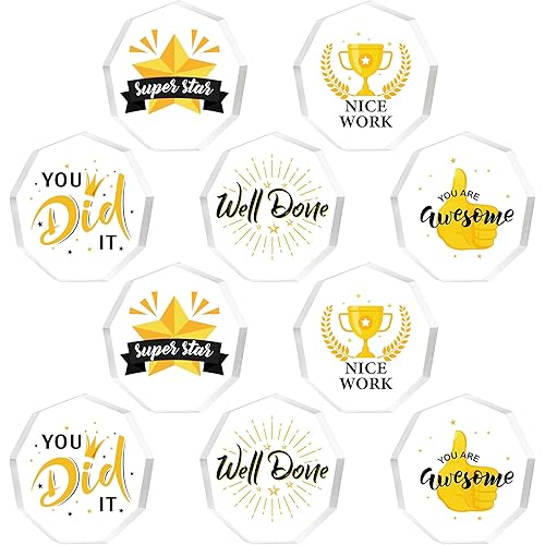 10 Pcs Appreciation Acrylic Award Acrylic Trophies Award Gift Acrylic Thank You Award Gift Awards Sports Rewards for Adults and Kids Employee Party Office Classroom Decorations