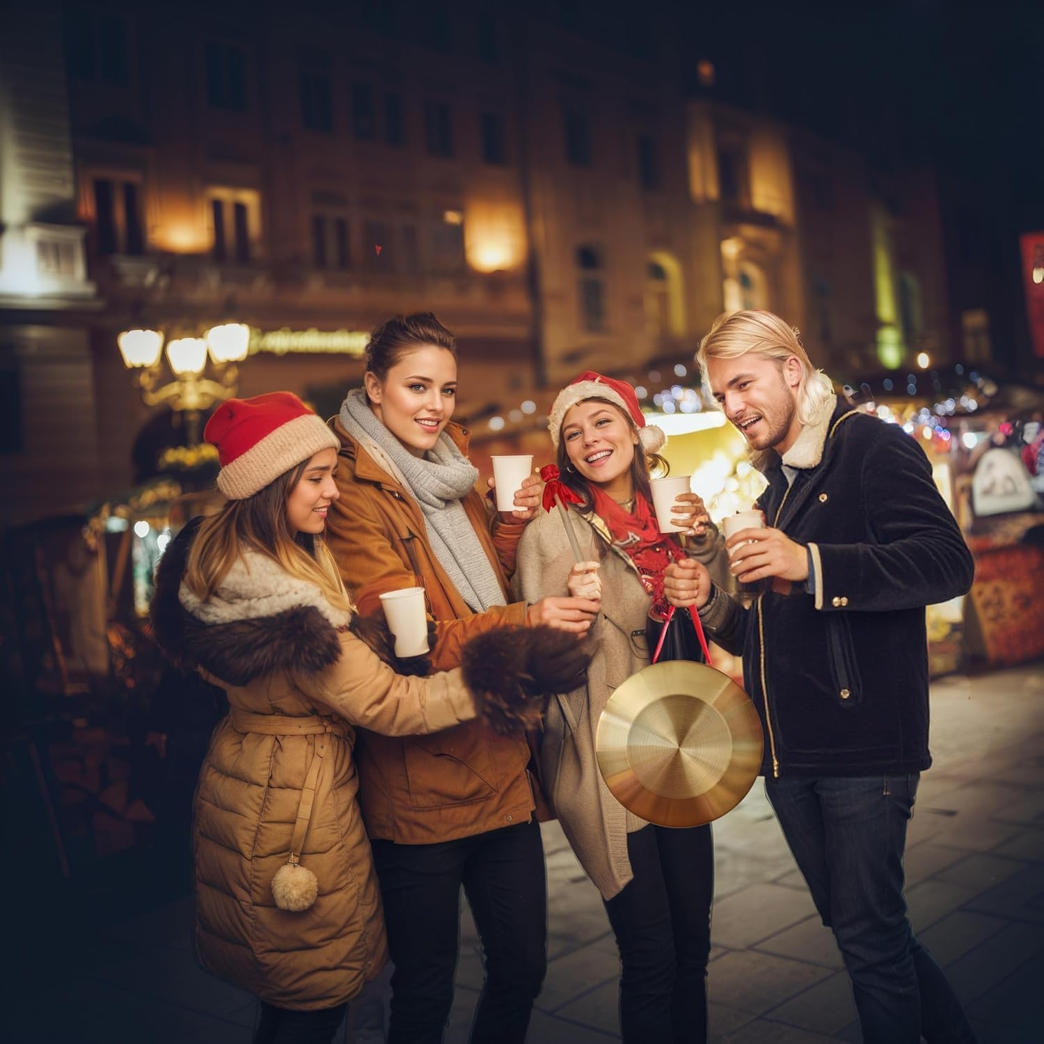Diameter 16.5inch(42cm) Gong Instrument,Chinese Traditional copper alloy gong, Percussion Instrument with Wooden Mallet and Red Hanging Ribbon for Home,Office,Celebration,Party & Festivals