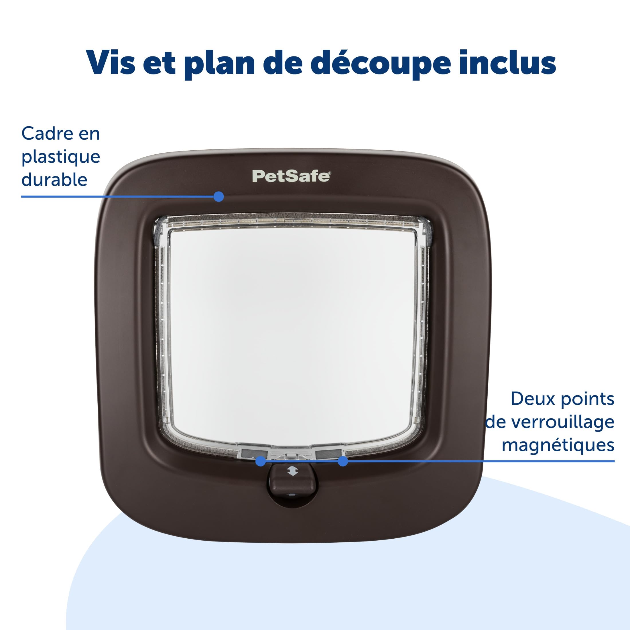 PetSafe - Chatière Manuelle - Système à 4 Options de Fermeture, Économique, Installation Facile - Marron