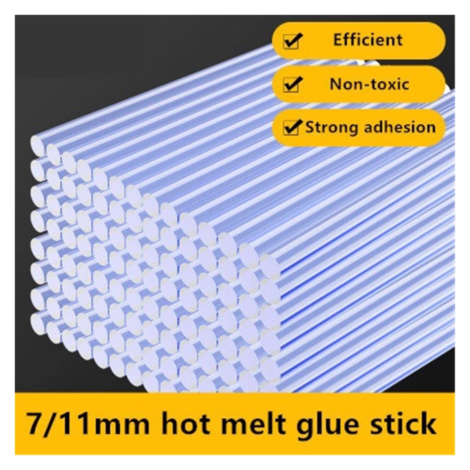 Klej w sztyfcie do klejenia na gorąco, Kleje topliwe w sztyfcie 7 mm, 11, średnica 100-300, długość opakowaniu(50 Pieces,11mmx300mm)