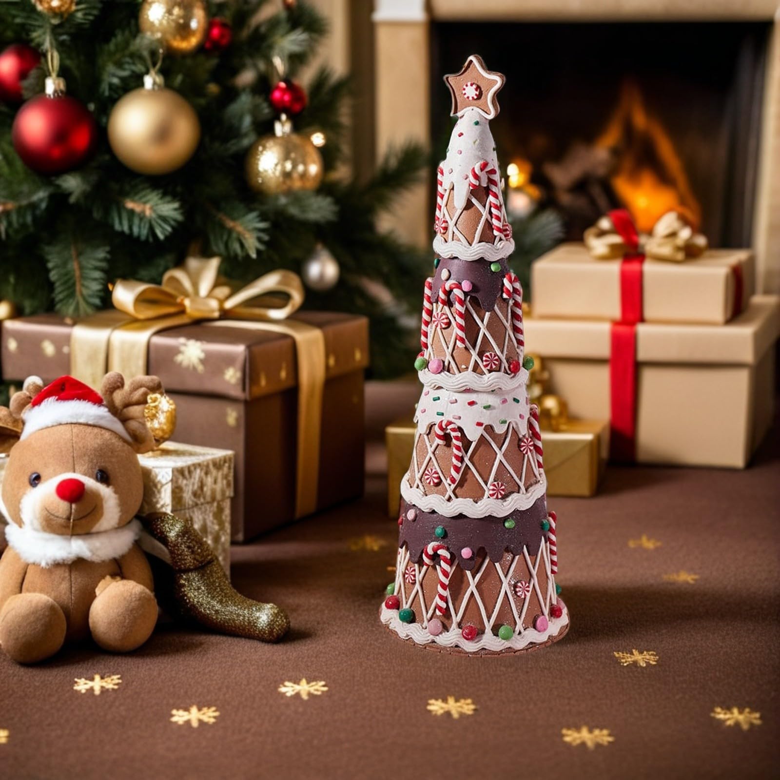 Árbol de Navidad Decorativo de Mesa Mini Dulces, Adorno PVC