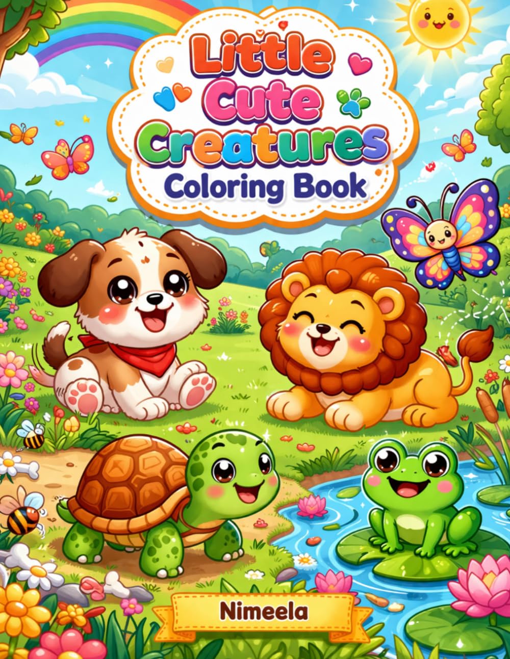 Little Cute Creatures Coloring Book: Fun and Easy Animal Coloring Pages with Adorable Creatures