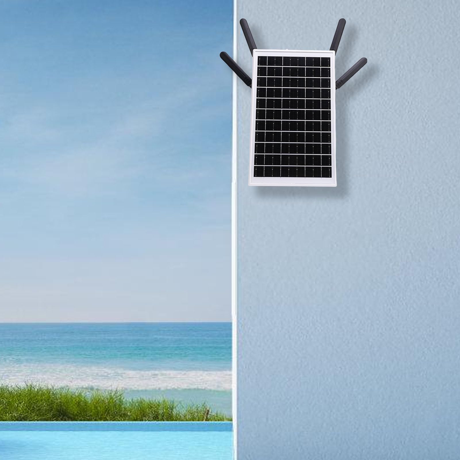 Modem Router 4G LTE Solare, IP66 impermeabile esterno, Batteria 18000mAh autonomia prolungata, Copertura WiFi 150m per agricoltura campeggio sorveglianza