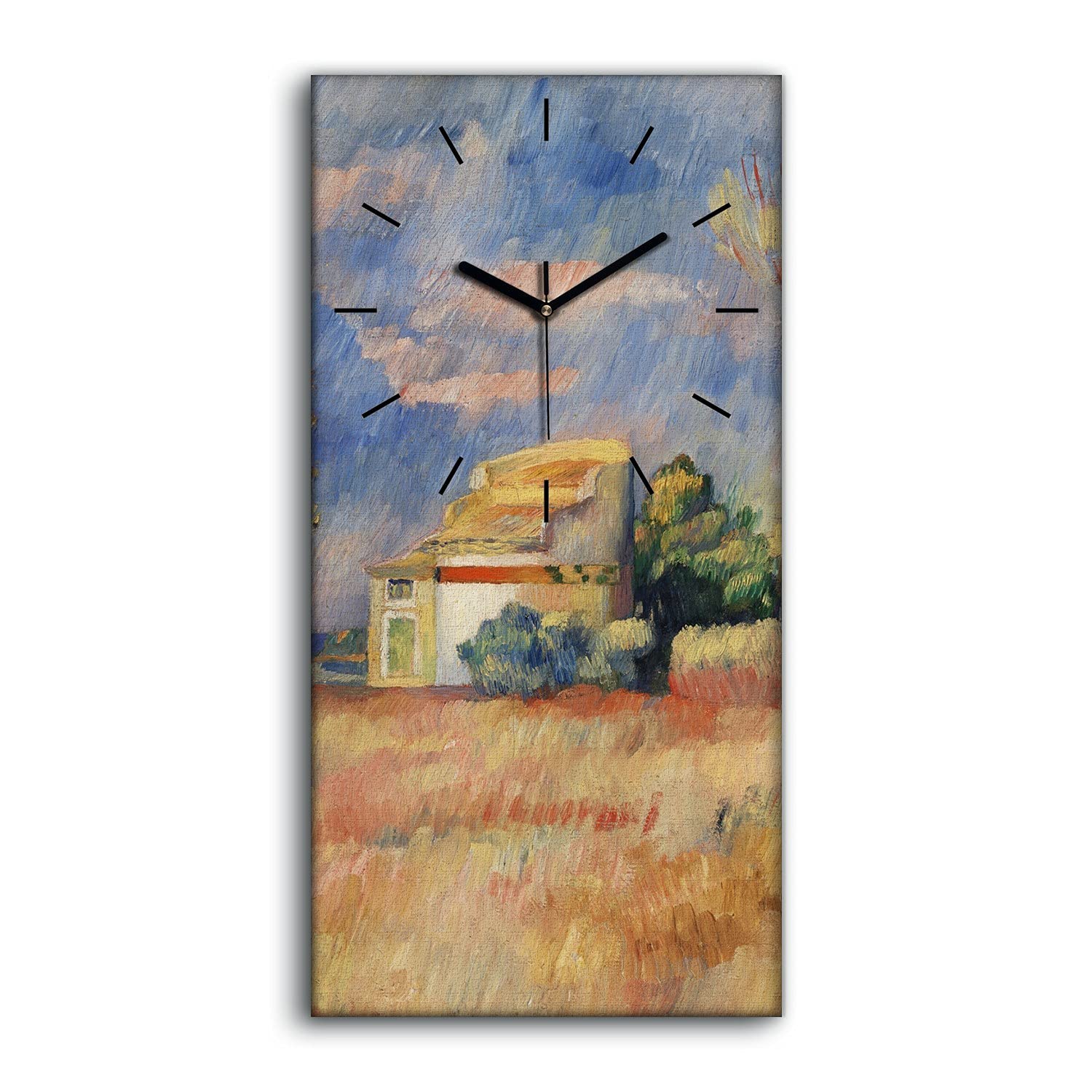 Horloge sur Toile 30x60cm Silencieuse Coloray Décoration Salon Maison de Campagne