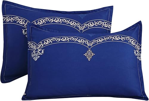 Miniatura 6 de Shatex Edredón azul tamaño Queen tamaño matrimonial de 3 piezas, ultra suave, 100% microfibra de poliéster, edredón Queen con 2 fundas de almohada