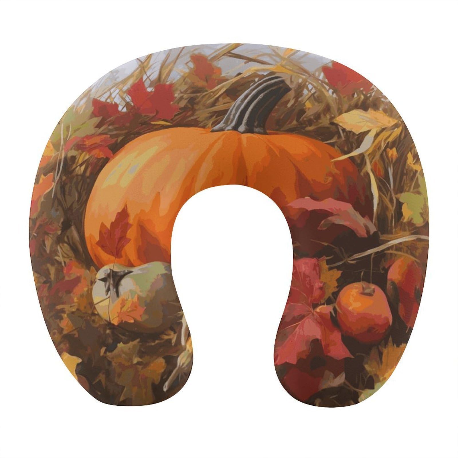 Btcowzrv Style Harvest Pumpkin U Shaped Neck Pillow Travel Pillows