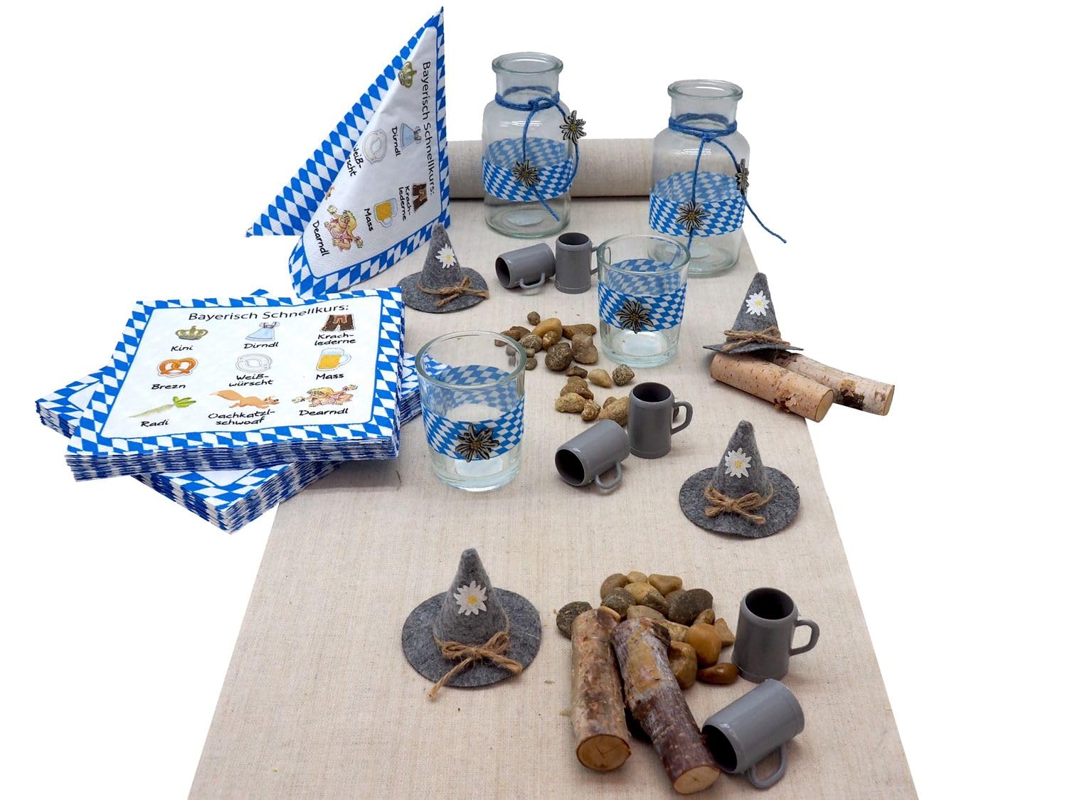 ZauberDeko Oktoberfest Tischdeko Partydeko Bayrisch Blau Mottoparty Geburtstag Set