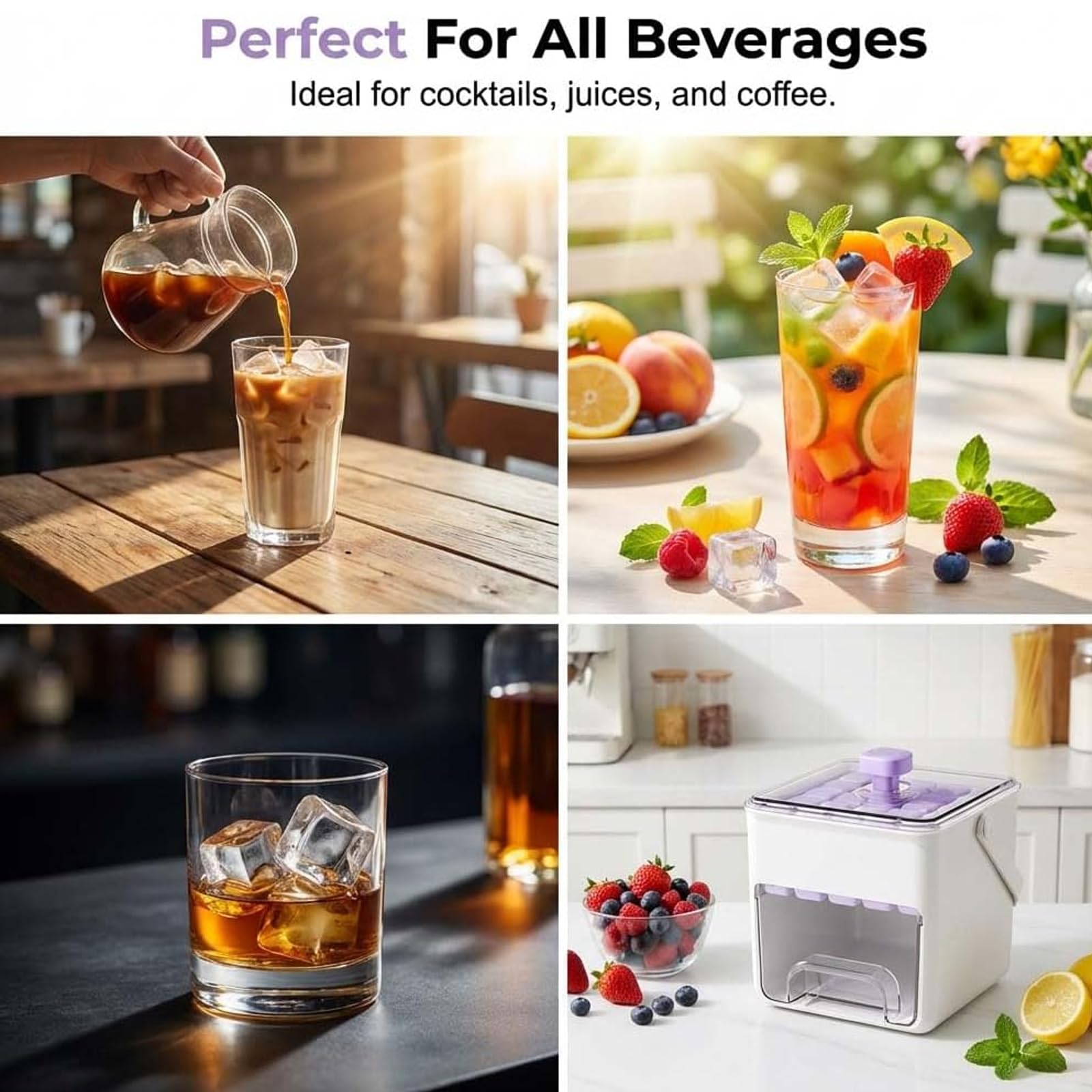 Bac à glaçons empilable portable à double étage avec couvercle facile à presser pour congélateur, idéal pour whisky, cocktail, bière, capacité de 25/50 cubes