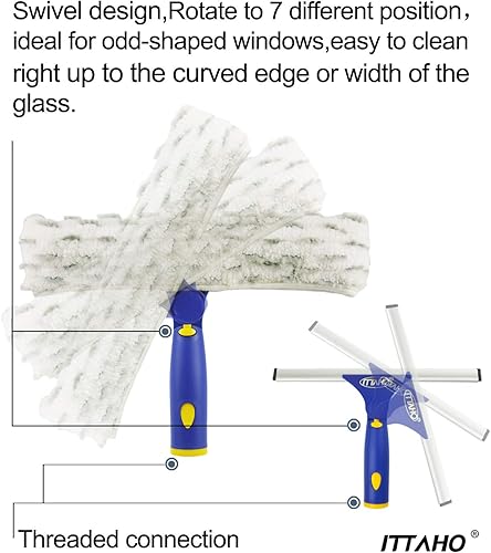 ITTAHO Escobilla Windosw de poste largo con mango extra de acero inoxidable