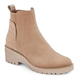 Womens Platform Lug Sole Chelsea Boots Ankle High Chunky Block Heel Non-Slip Suede Leather Slip on Combat Fashion Booties