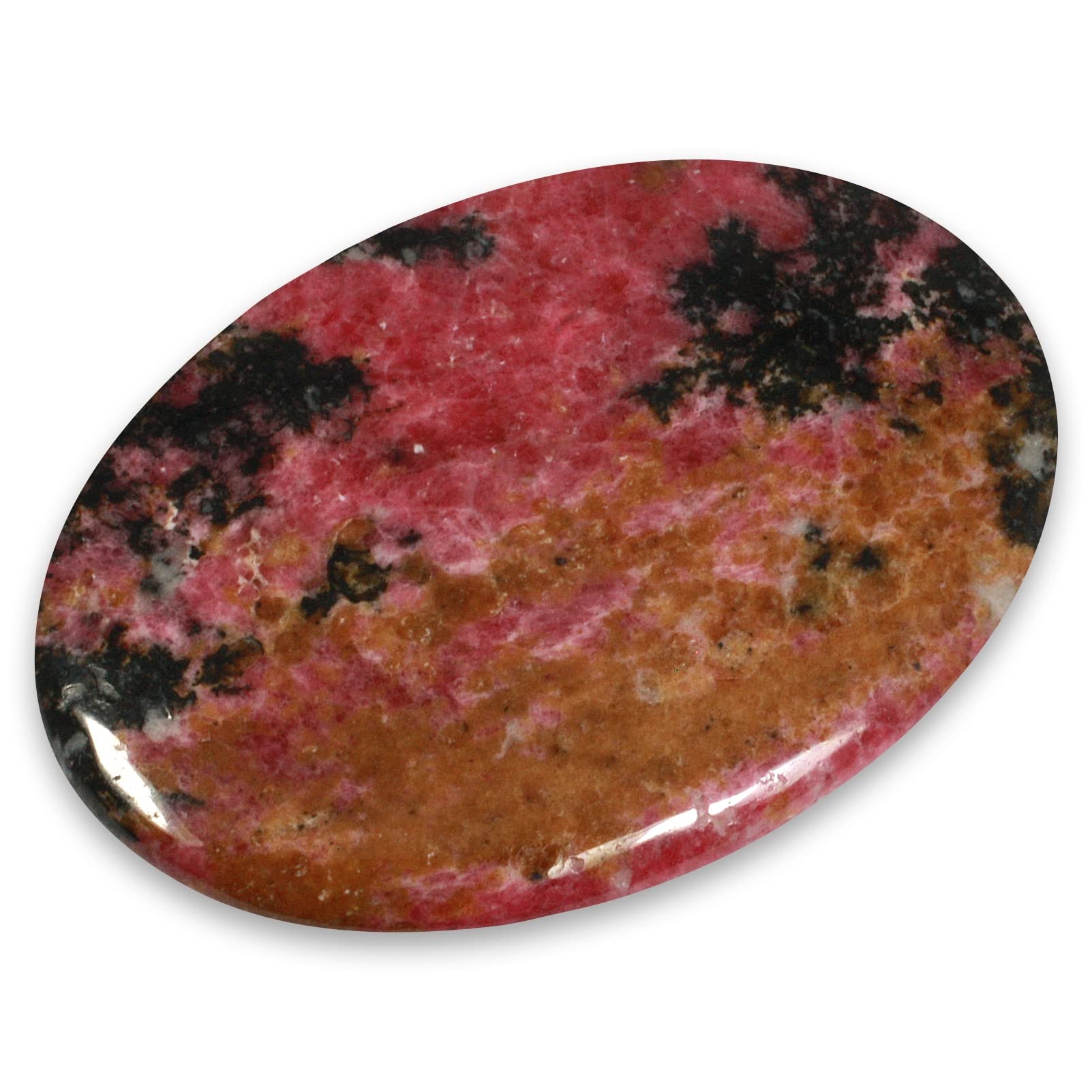 CrystalAge Rhodonite Palm Stone (Extra Grade) ~70x50mm
