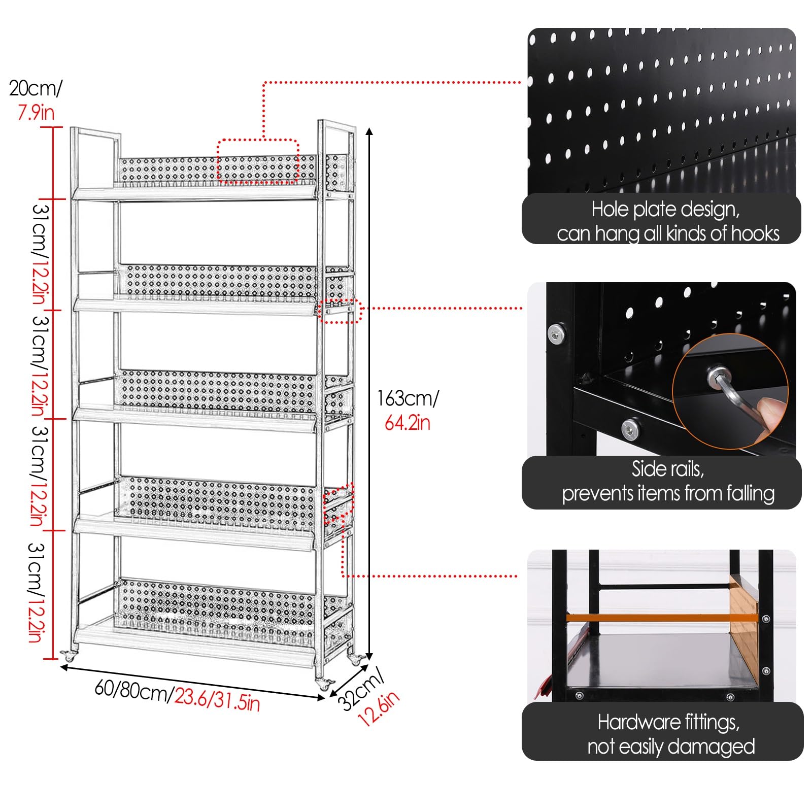 Scaffale del supermercato Mobile con Ruote, Snack Grandi Bevande in Medicina Medicina Cravatta per la Cucina delle farmacie, Carrello a Push-Pull a Multistrato