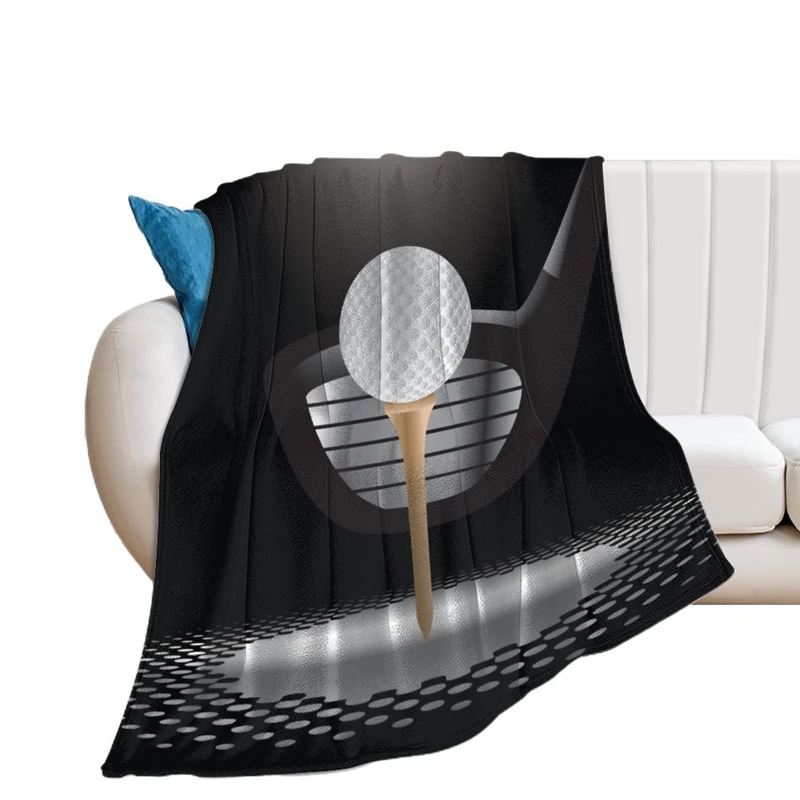 Couverture polaire balle de golf plaid 100x130cm pour lit et canapé