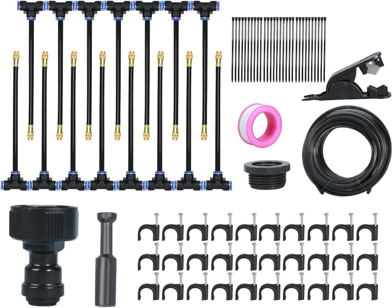 Garden Watering System,Adjustable Nozzle Emitters - Adjustable Automatic 360 Degrees Emitters Set for Lawn Outdoor Tree Flower Beds Growing Patio Plants Indoor