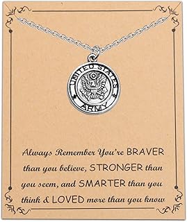 FUSTMW Army Necklace Navy Necklace Military Jewelry Deployment Gifts