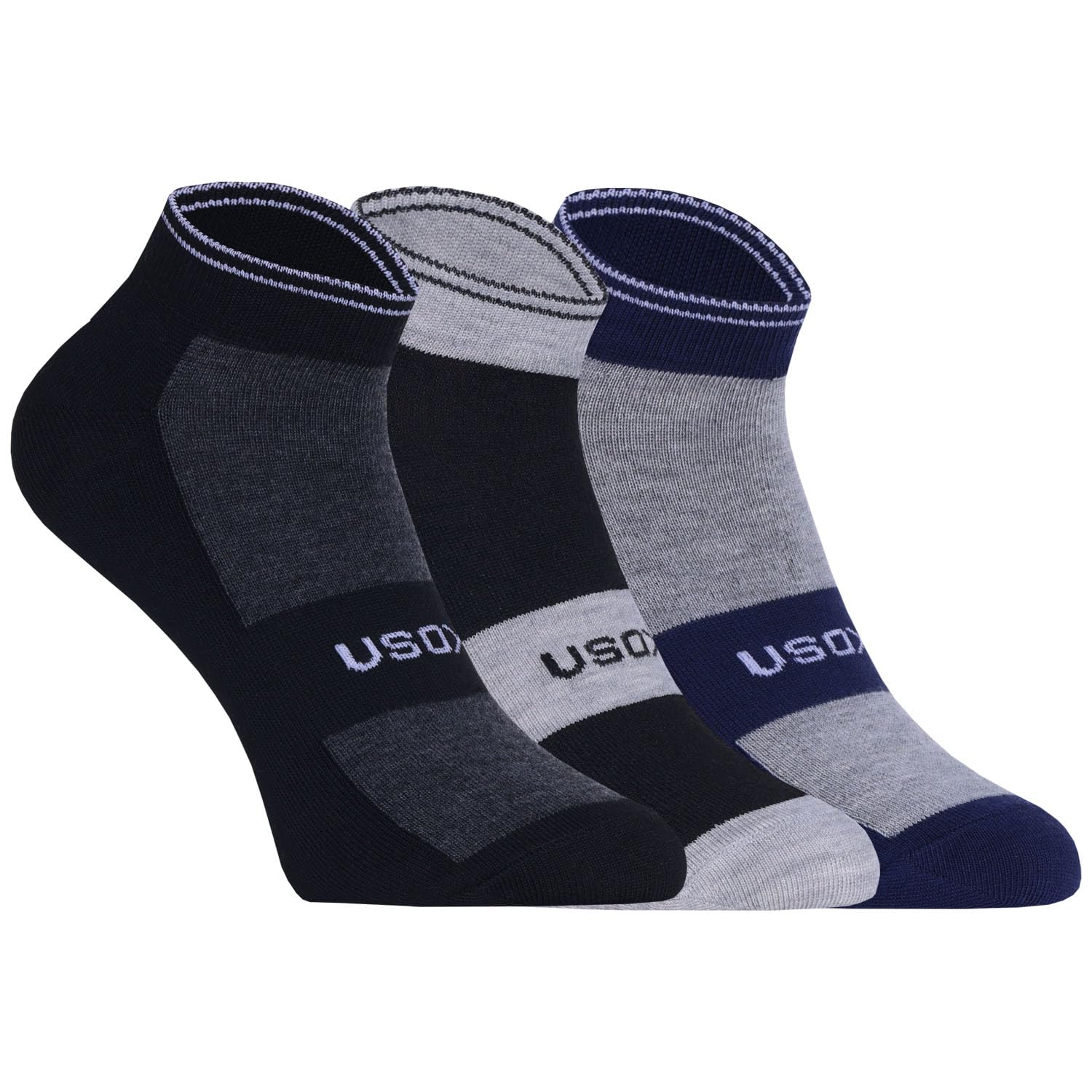 Men's Colorful Plain Design Socks I Combed Cotton Ankle Length Solid with Breathable and Lightweight I Padded Base & Anti-Bacterial I Comfortable Free Size Sock for Daily Workout Sports – 3 Pair-image-48
