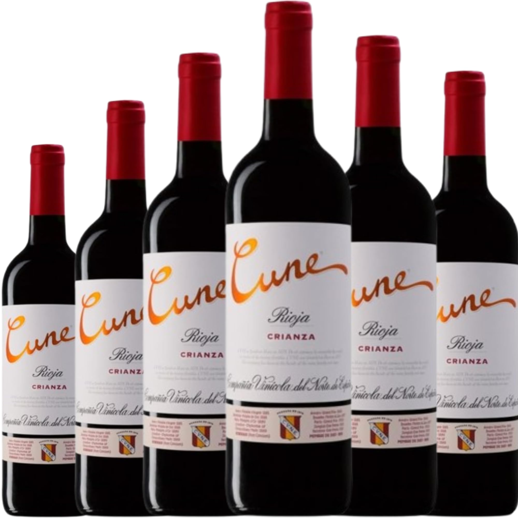Cune Crianza Vino Tinto Español con Aromas Frutales y Notas de Roble, Ideal para Maridar con Carnes, Quesos y Platos Mediterráneos| 6 botellas